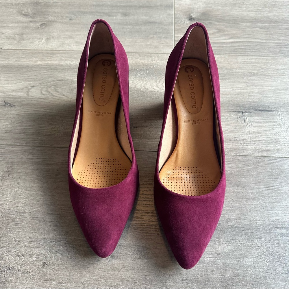 EUC Corso Como Ryanna Water-Repellent suede burgundy heel - size 7.5